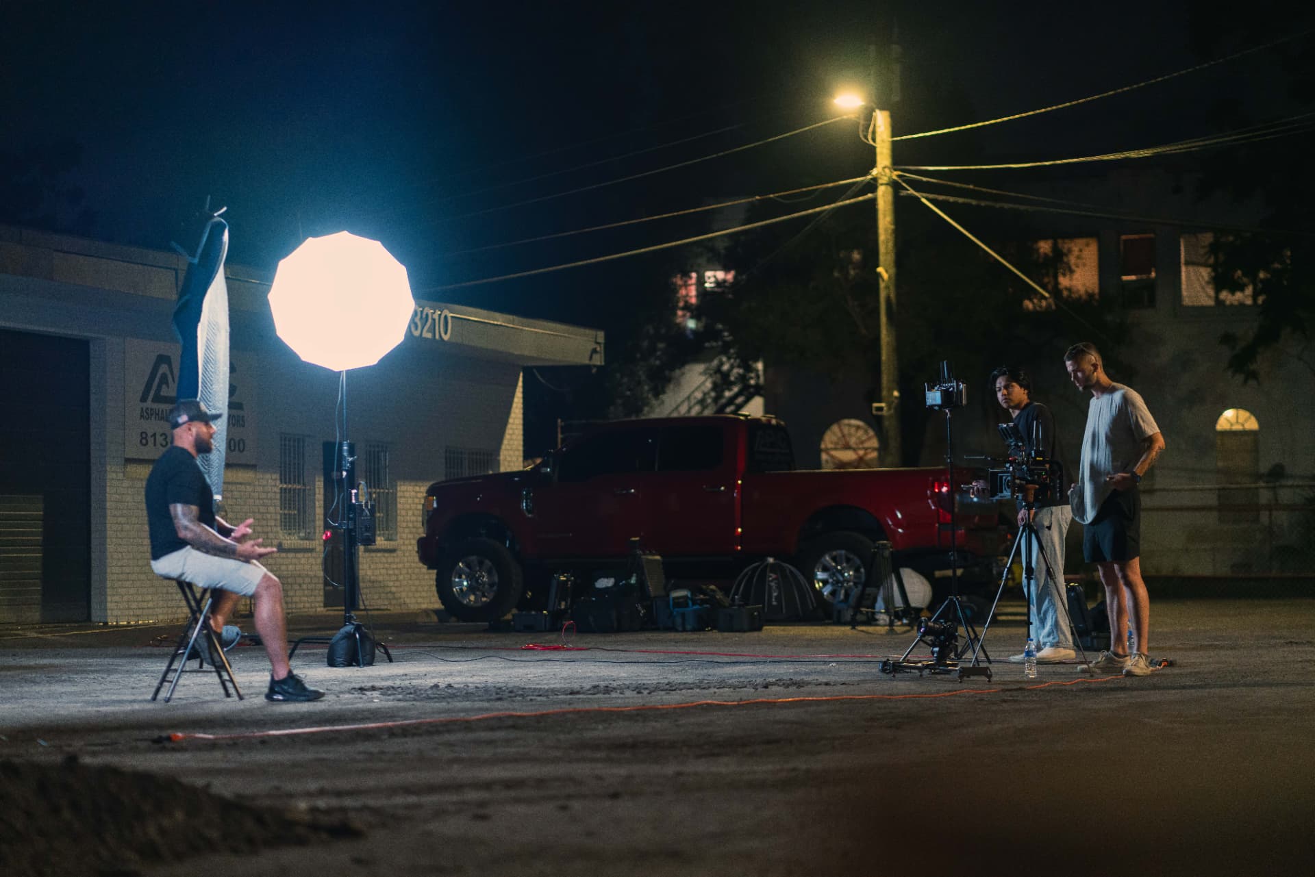 Behind the scenes with the APC crew on a nighttime job site