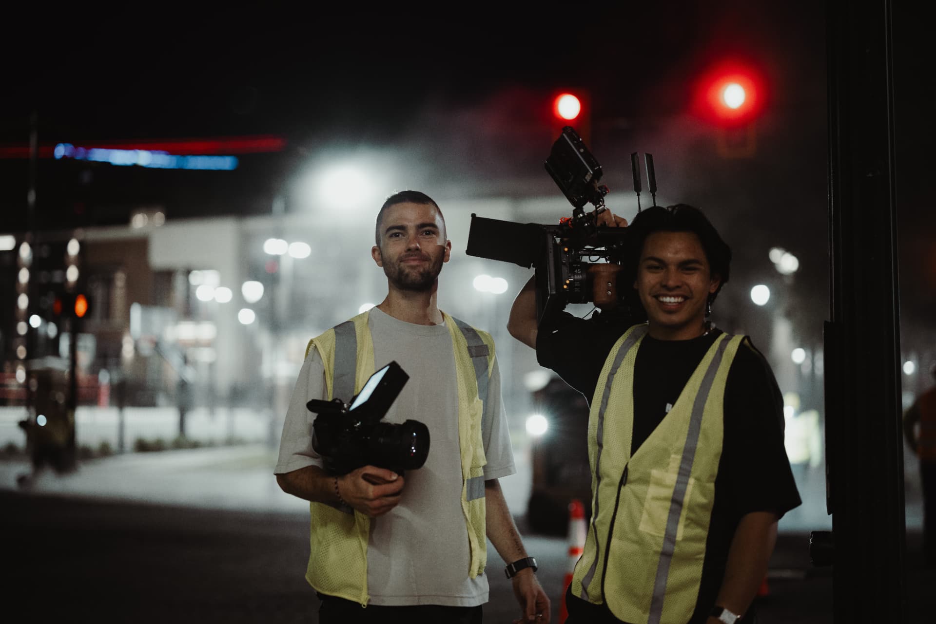 On set filming for Asphalt Pro Contractors